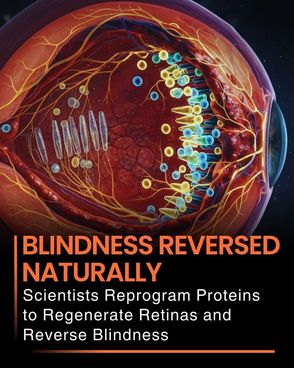 ShiningScience's tweet image. 🧿 In a groundbreaking medical breakthrough, scientists have discovered a way to reprogram proteins to regenerate damaged retinas, offering hope to millions suffering from blindness. By targeting specific proteins in retinal cells, researchers can stimulate natural repair…