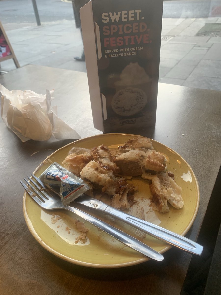 Made the mistake of trying this vile so-called sausage roll in Ground in Queen Street in Belfast today… coffee good but never again with the sausage roll in…ugh‼️