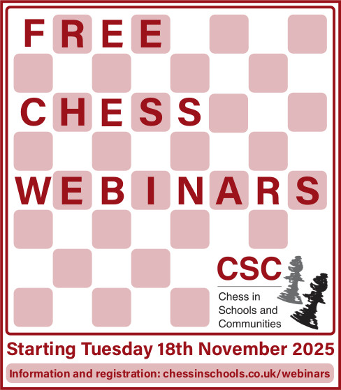 schoolschess's tweet image. Series three, week two of our webinars starts tonight.

Follow the link for further details.

See you via the screen!

chessinschools.co.uk/webinars