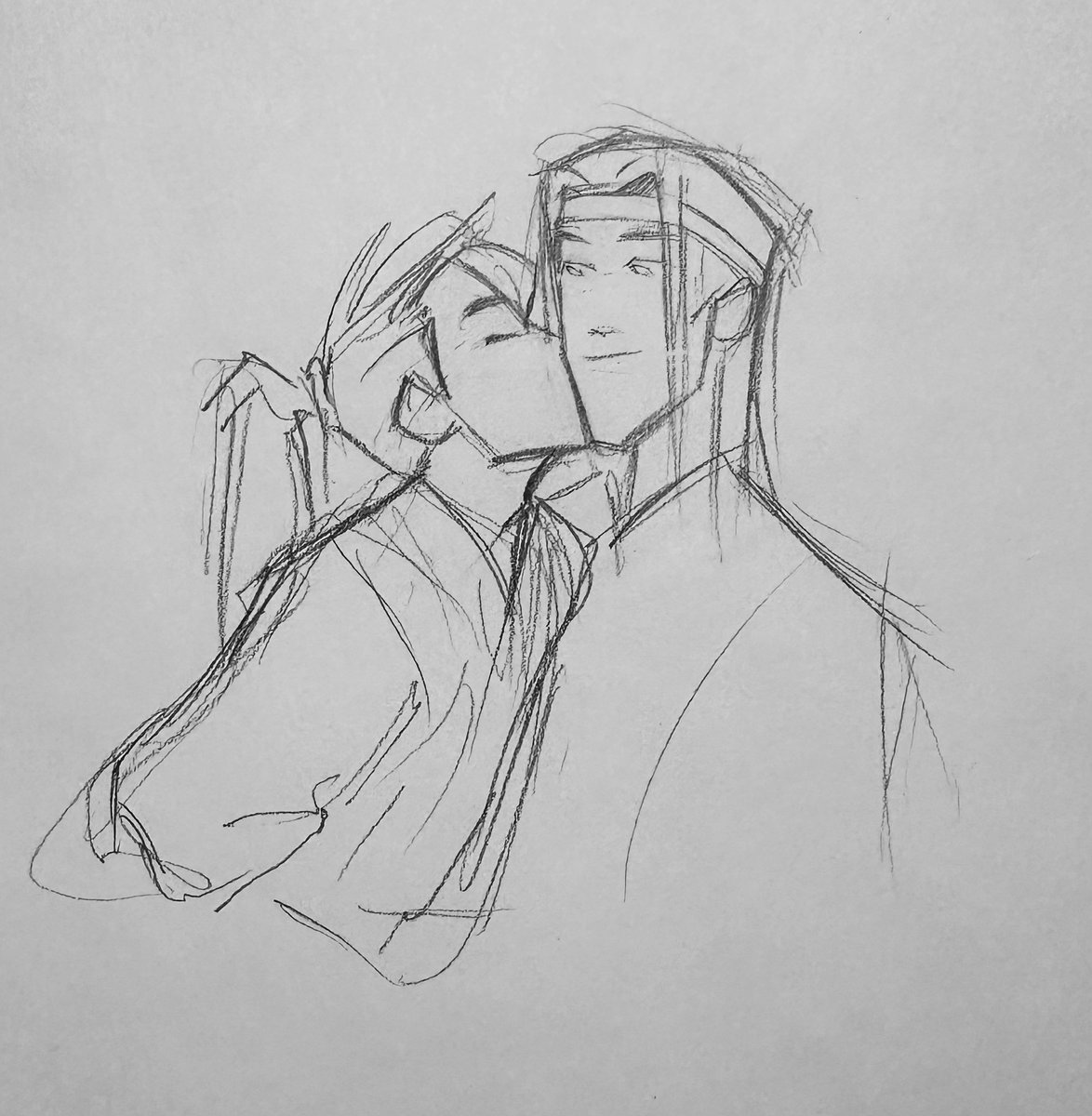 Ohmystars19v2's tweet image. A lil smooch for his Lan Zhan 

#mdzs #wangxian