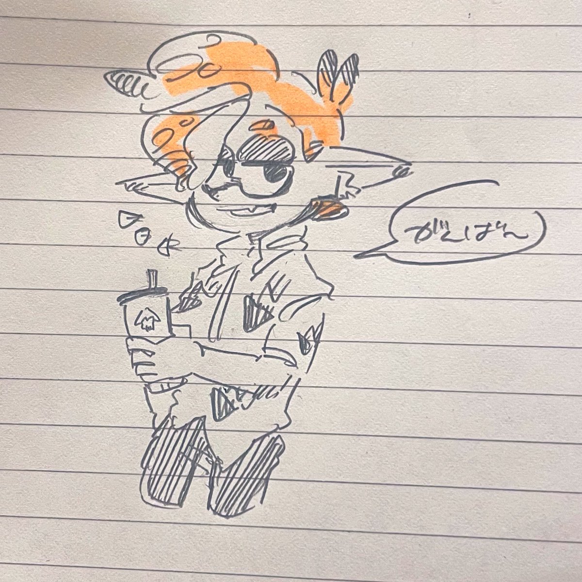 5分休憩中に描いたﾍﾞｶ