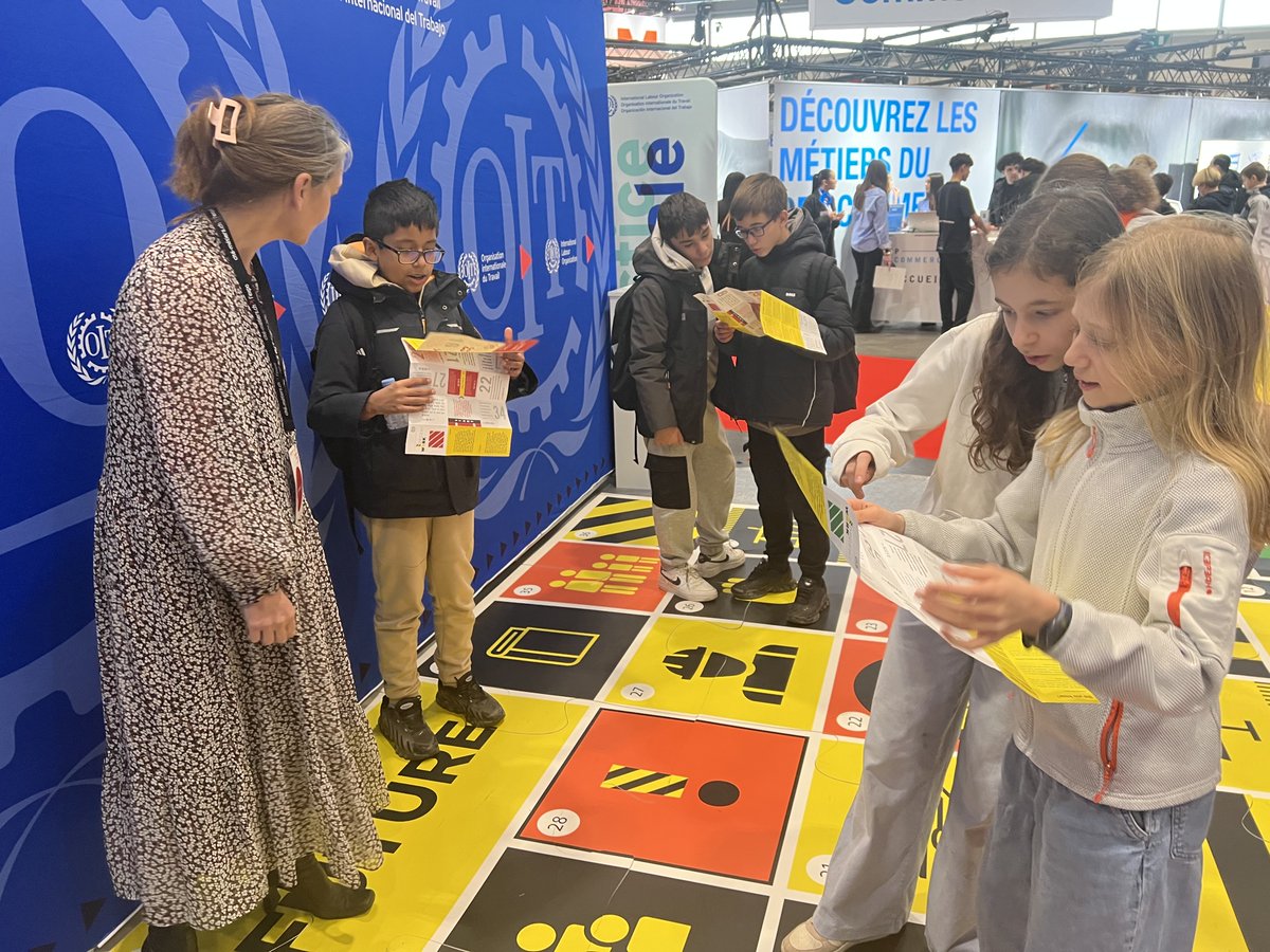 ilo's tweet photo. 📍Are you in Geneva? Come visit us at the Cité des Métiers! 

Through conversations, games and immersive learning, young people can explore skills and opportunities for their future, and discover what #DecentWork means.👇 https://t.co/B9EETITbNP