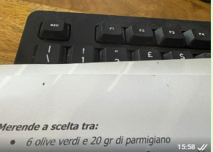 Non vedo l'ora di fare merenda.
La merenda: