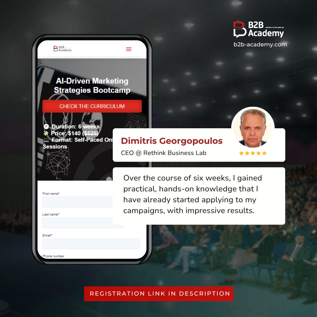 We love seeing our participants turn insights into real impact. Register here if you'd like similar results: hubs.ly/Q03VNBf_0

#AIMarketing #B2BMarketing #MarketingBootcamp #DigitalMarketing #B2BAcademy