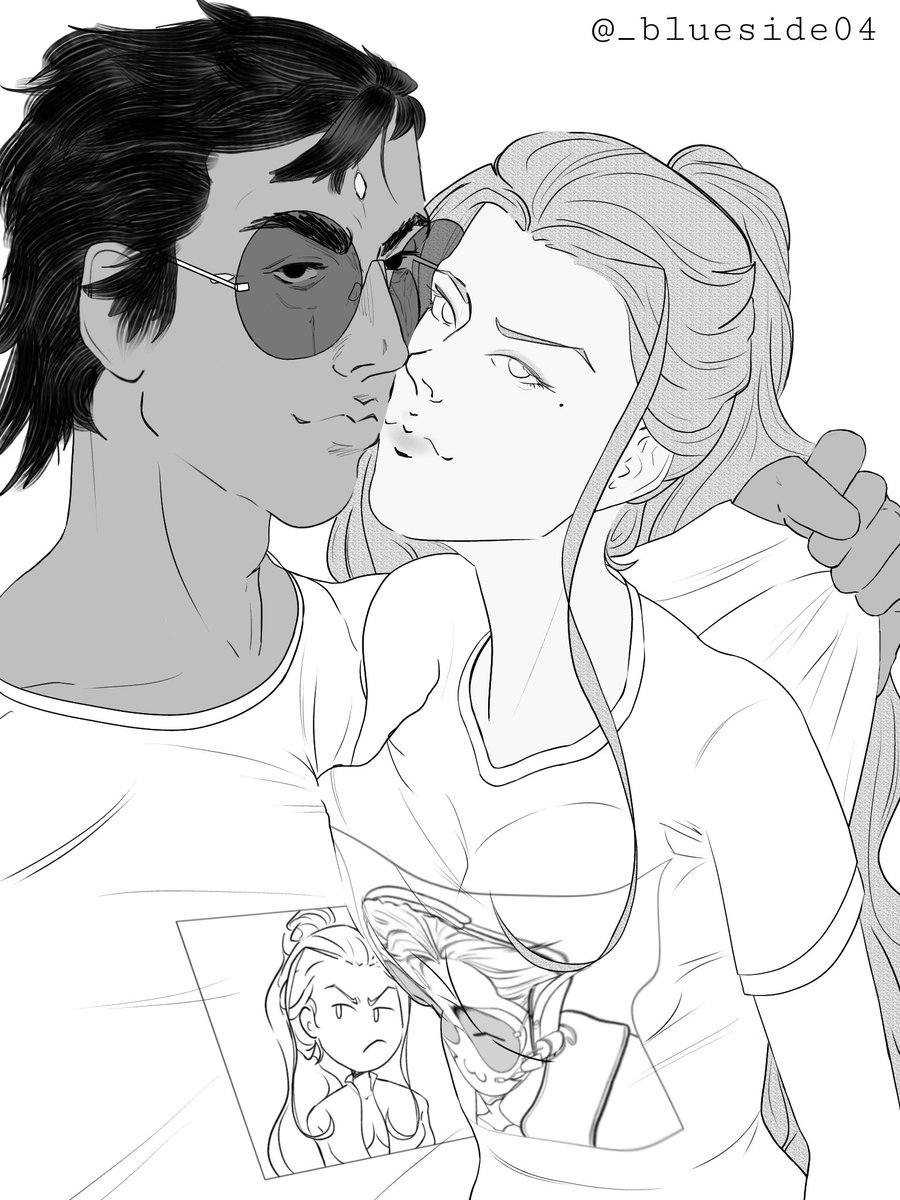 _blueside04's tweet image. Been playing Warframe these past few days and…
I may have found a new favorite character ;) 
⚡️
Amir once said, “We could get matching t-shirts with each other’s faces on it.”
So they took a selfie. A moment she kept, even after the cycle reset again.

#tennocreate #amirbeckett