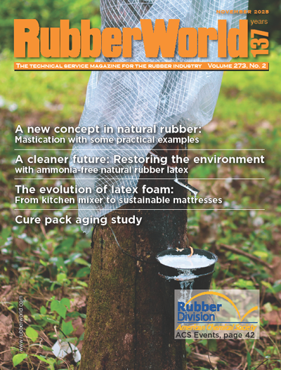 rubberworld's tweet photo. Rubber World's November issue is now available online. This issue emphasizes Natural Rubber &amp; Latex.  Click here to read the digital edition: https://t.co/GynTS9uIHy https://t.co/rwOAWDJZat