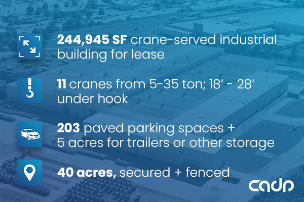 CADP_SC's tweet image. Nearly 250,000 square feet of crane-served industrial space available in central Richland County, SC.

learn more, mailchi.mp/45bf52c1051f/n…

#OnTheMarketRichlandSC #CADPSC #economicengine #industrial @Colliers