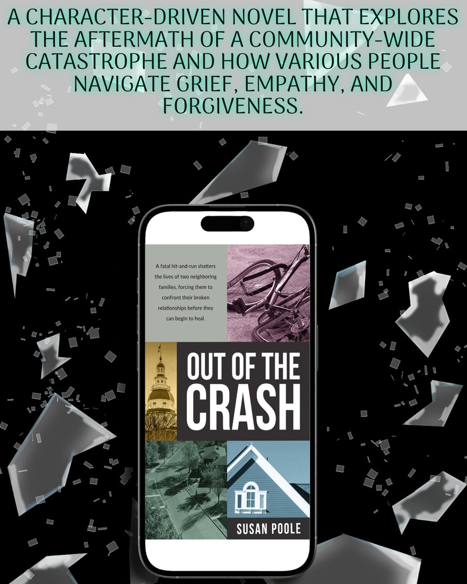 A character-driven novel that explores the aftermath of a community-wide catastrophe and how various people navigate grief, empathy, and forgiveness.

Out of the Crash by Susan Poole

After a fatal hit-and-run devastates their close-knit community, author Caroline Beasley and