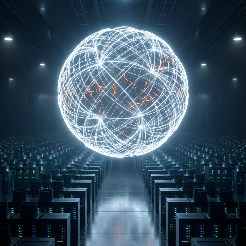 pmainardi's tweet image. Creativity unlocked by the latest in AI news.

Title: &quot;The Glitch in the God Machine&quot;

#AICinematic #NeuralNetworkArt #ConceptArt #SciFiMasterpiece #DigitalVulnerability #HyperFuturism #AIArt