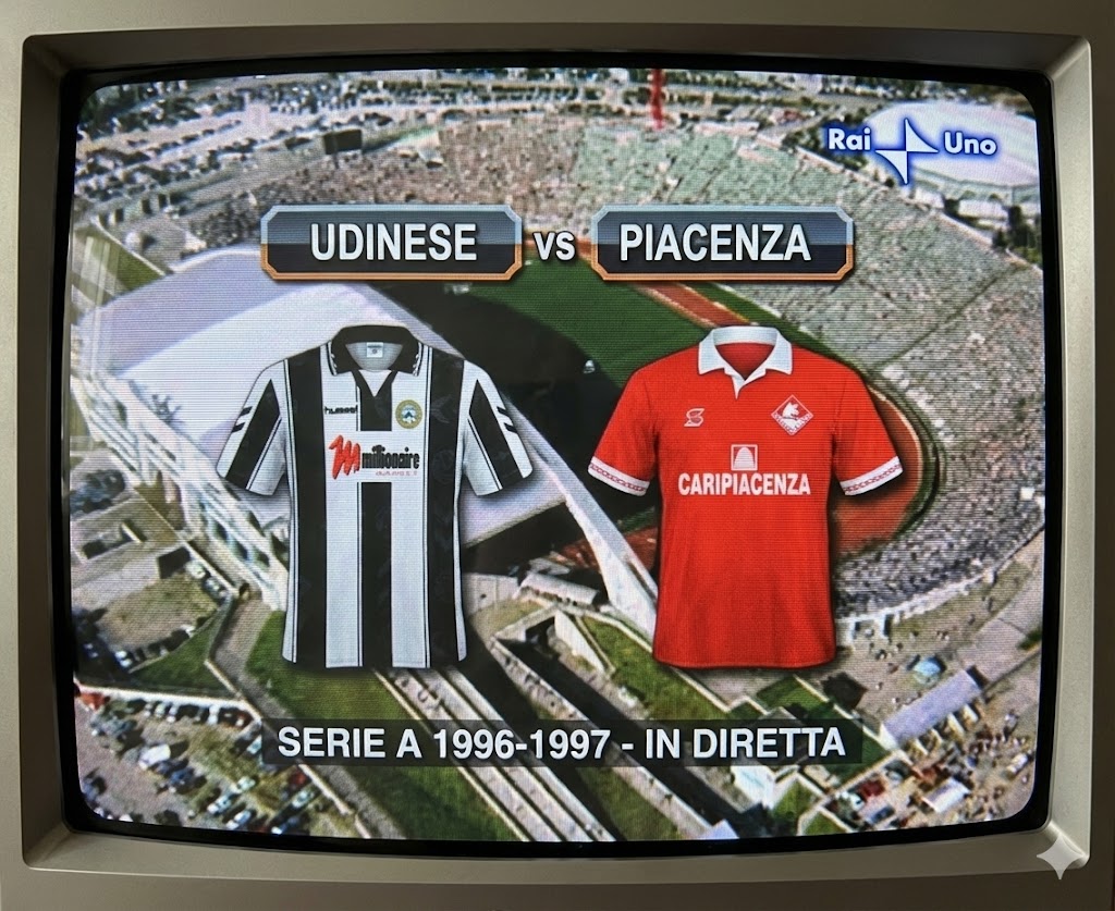 PESSimulation's tweet image. Next up in Serie A 96-97:
 Udinese vs. Piacenza in Friuli.
Both sides are still winless after three matchdays, and the pressure is rising.
A crucial clash where someone must finally break the deadlock.
Stay with us for this key matchup. ⚽🇮🇹