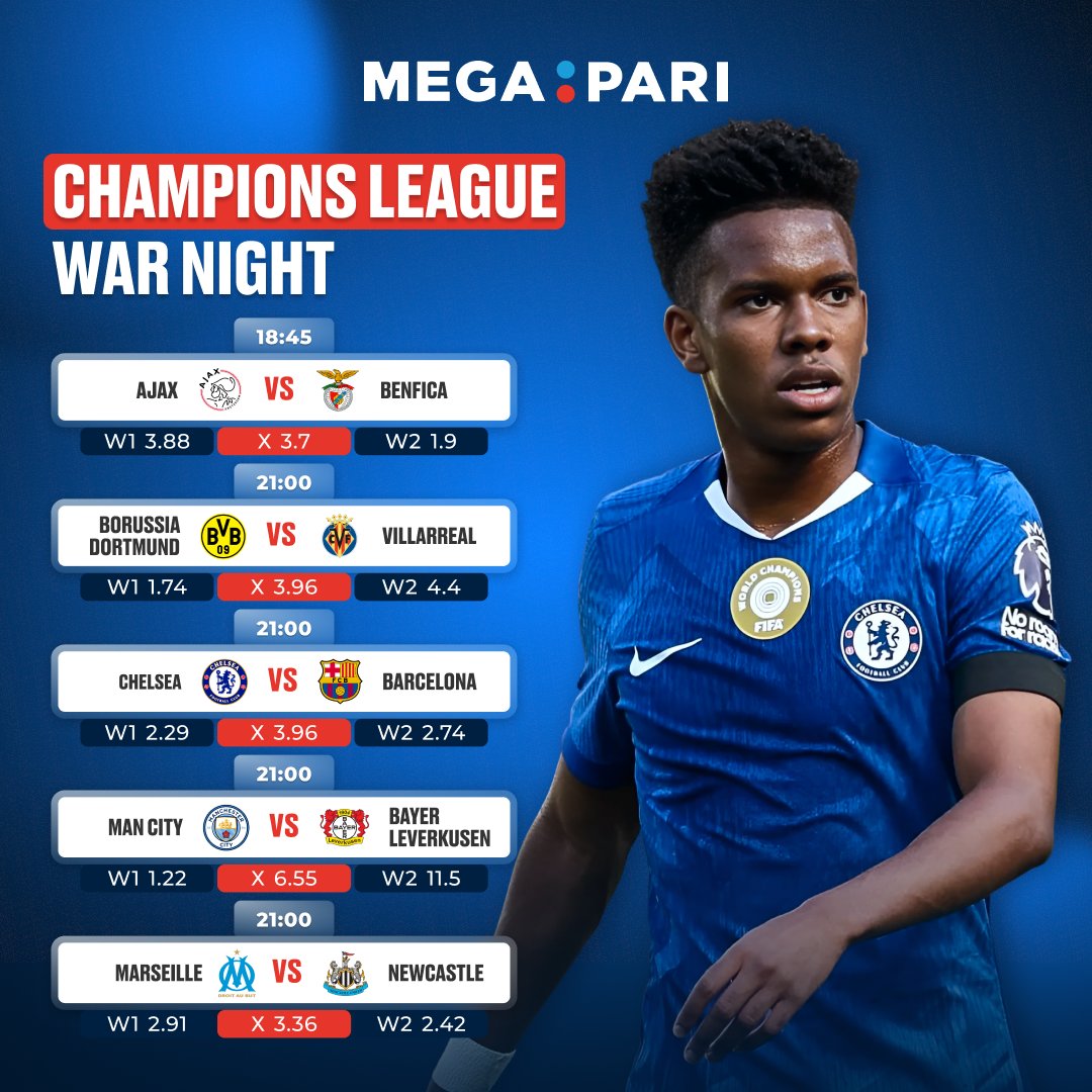 megapari_ngr's tweet image. 🔥TOP GAMES OF THE DAY🔥

🇪🇺Champions League nights are back with all the tension and excitement! ⚽️🔥

Which matchup looks like the smartest bet tonight? Drop your pick! 👇

Back your predictions on Megapari megapari.media/4omaW9t 👑

#UCL #ChampionsLeague #Megapari #BetAndWin