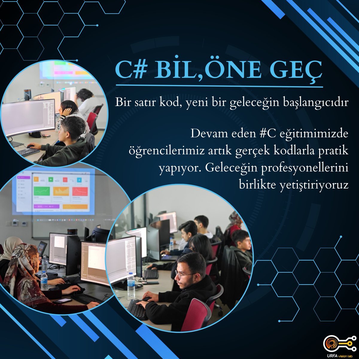 Bir satır kod, yeni bir geleceğin başlangıcıdır
Devam eden #C eğitimimizde öğrencilerimiz artık gerçek kodlarla pratik yapıyor. Geleceğin profesyonellerini birlikte yetiştiriyoruz.
<a href="/sanliurfabld/">Şanlıurfa Büyükşehir 🇹🇷</a> 
#C #yazılım #urfavisionlab #sanliurfa