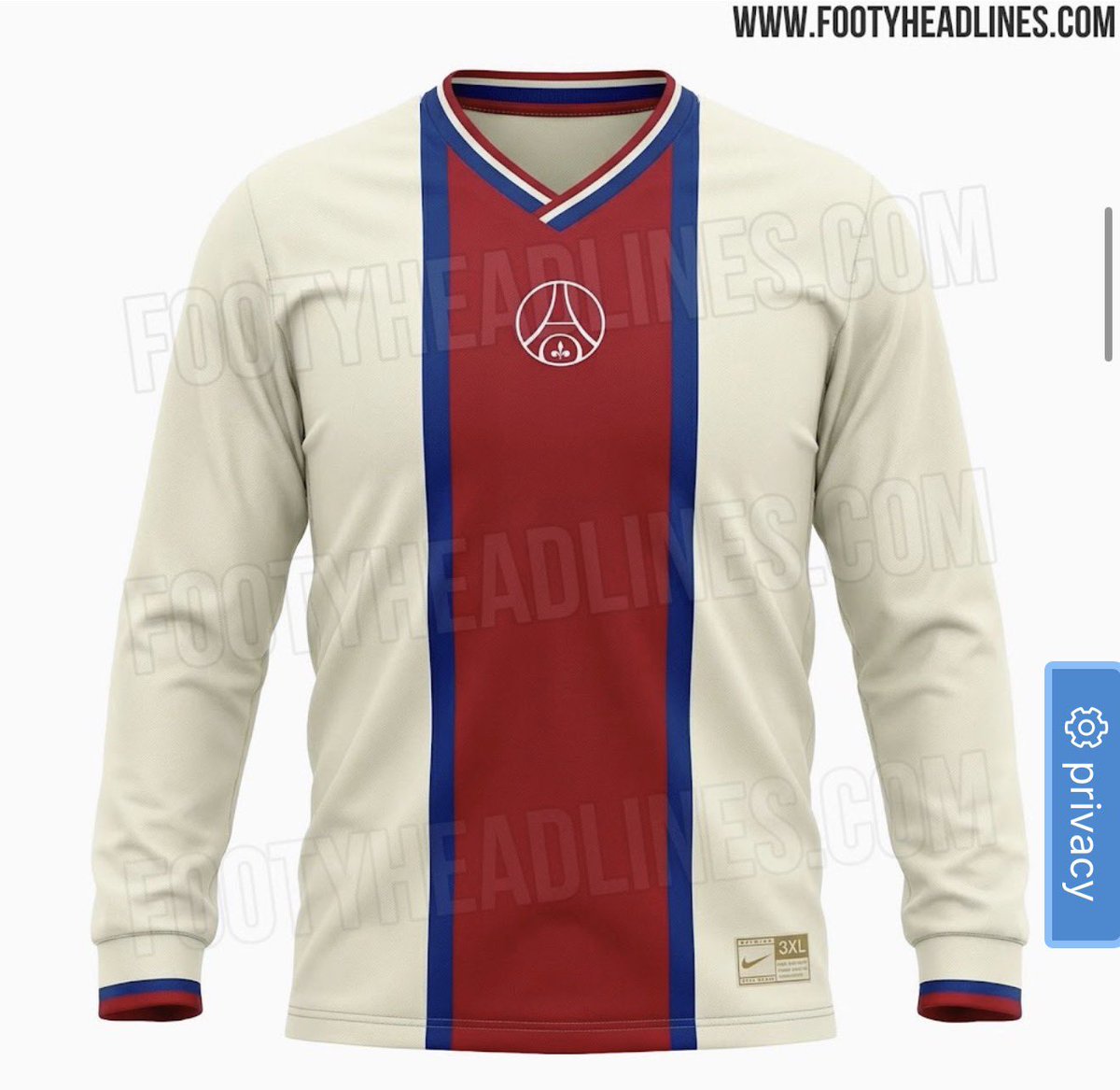 panams75's tweet image. Selon @Footy_Headlines, le PSG sortira ce maillot Lifestyle Retro en 2026. 

Vos avis ?