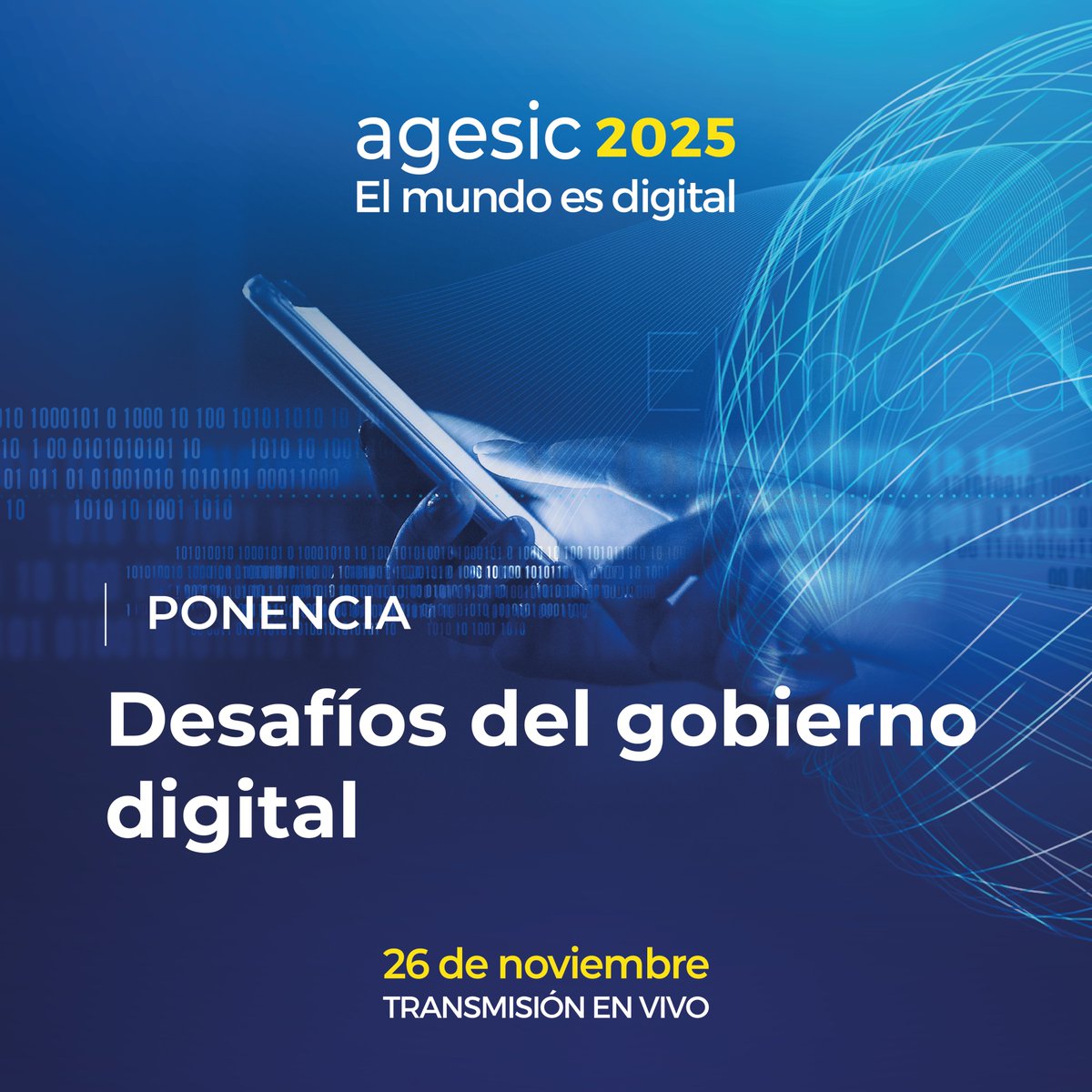 agesic's tweet photo. ⌛️ Mañana es el evento de Agesic #ElMundoEsDigital

Con la participación de @fdepablom, director general de @MADRID, abordaremos los desafíos globales del #GobiernoDigital

🗓️ 26 de noviembre  
🕘 09:00 a 17:30  
🔗 Agenda: https://t.co/CYr5LGjYmW https://t.co/R0IYibmtjo