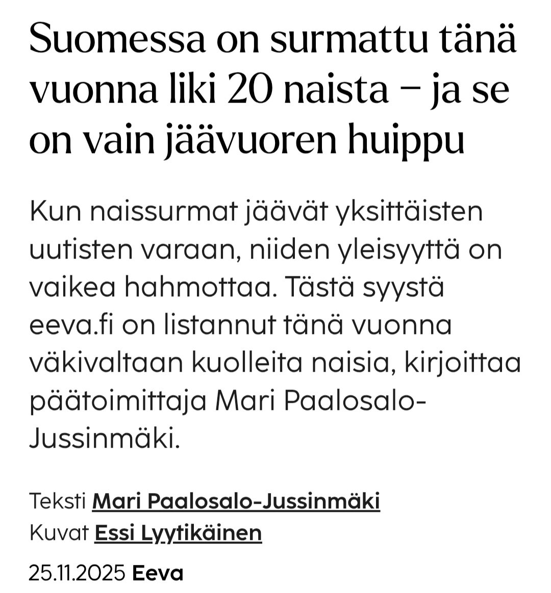 ALuukkainen's tweet image. Kukas kertoisi siitä, että miehiä on surmattu 70?

Entäs siitä, että naiset äänestävät vihervasemmistoa, joka vastustaa väkivaltarikollisten rankaisemista?