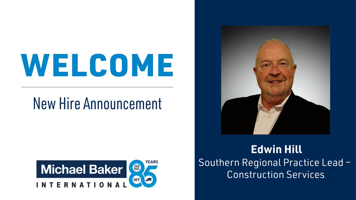 Michael Baker International today announced that Edwin Hill has joined the firm as Southern Regional Practice Lead – Construction Services. 

Learn more: mbakerintl.com/en/press-relea…