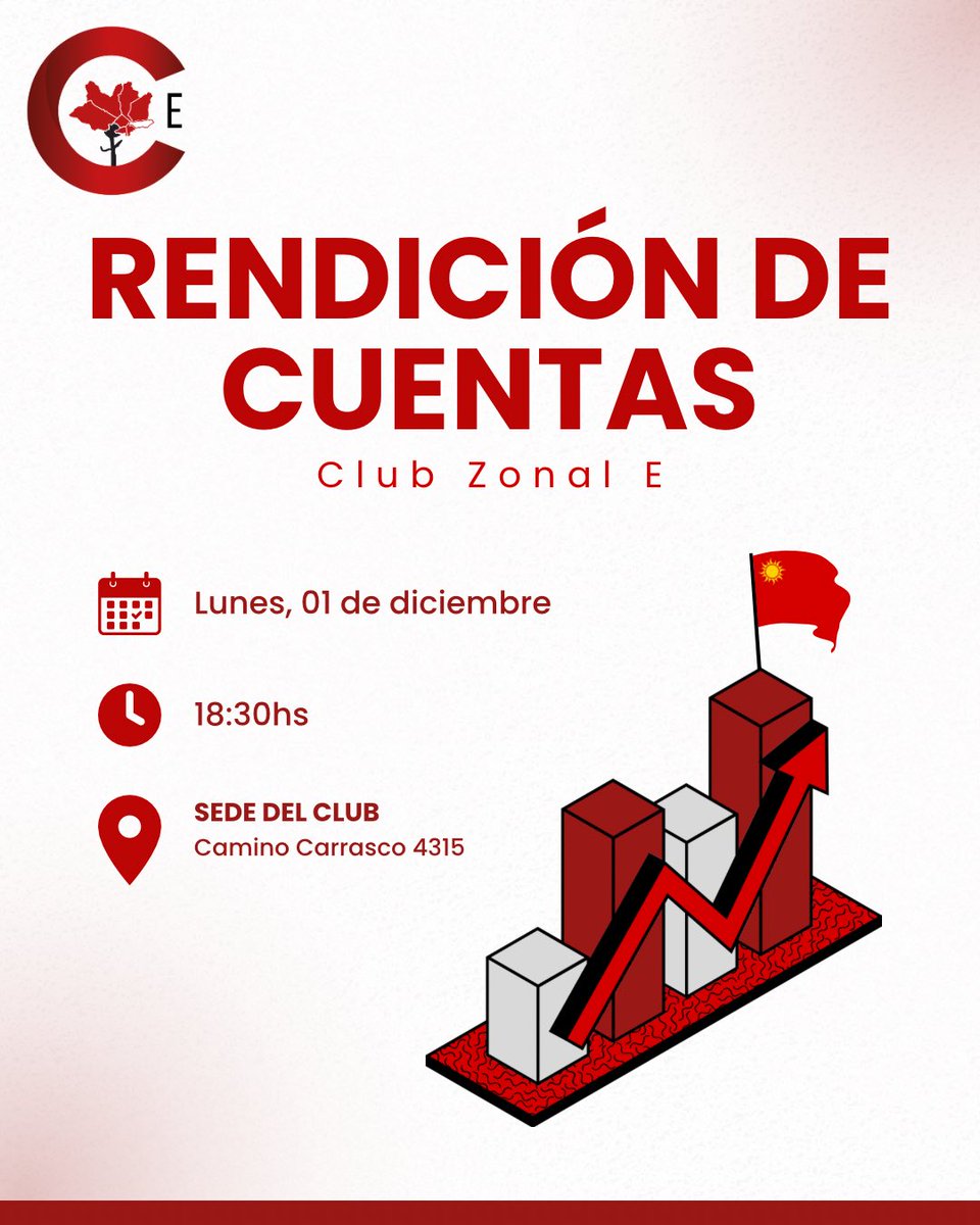 Este lunes 1° de diciembre a las 18:30 hs nos encontraremos en nuestra sede para compartir la Rendición de Cuentas. 

Te esperamos para seguir fortaleciendo este proyecto colectivo.