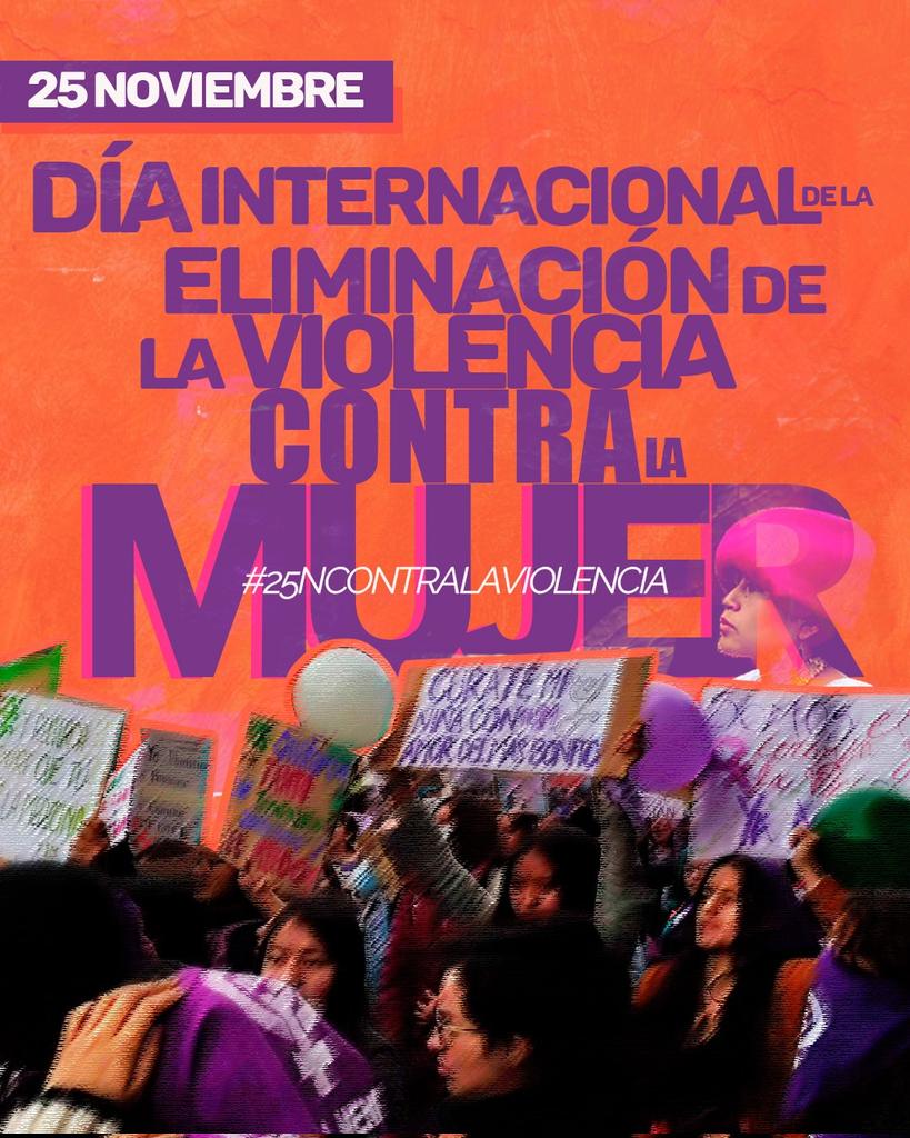 #25NContraLaViolencia | 🟣 Este #25N reafirmamos que la vida y la dignidad de las mujeres no son negociables.
Basta de impunidad. Basta de femicidios.

🟠 Entre enero y el 15 de noviembre de 2025, Ecuador registró 349 femicidios.
Eso significa que cada 22 horas una mujer o niña