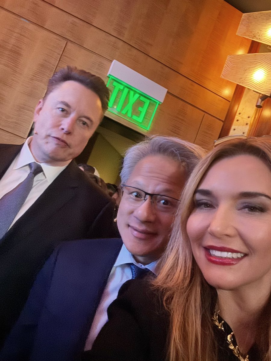 Bdamato13's tweet photo. “Space is overwhelmingly what matters”, stated genius and visionary @elonmusk CEO of @SpaceX. Elon adds, "If you want million times more energy, then you must go to space. The sun shines 24/7 in space". Pragmatist Jensen Huang CEO of @NVIDIA added: “And it is easier to cool chips in space”.

Elon discussed that, "Work in the future will become optional." Jensen Huang didn’t miss a beat: “Let me know with a day or two notice when money becomes optional.” 

A dynamic duo--two of the sharpest minds alive, casually sketching the next frontier between jokes with H.E. Eng Abdullah Alswaha, Minister of Communications and Technology for Saudi Arabia.

Behind the humor was a pitch aimed at the most powerful room on earth—committing serious dollars towards the future of humanity: AI, energy, industrial competitiveness, and survival are moving off-planet.