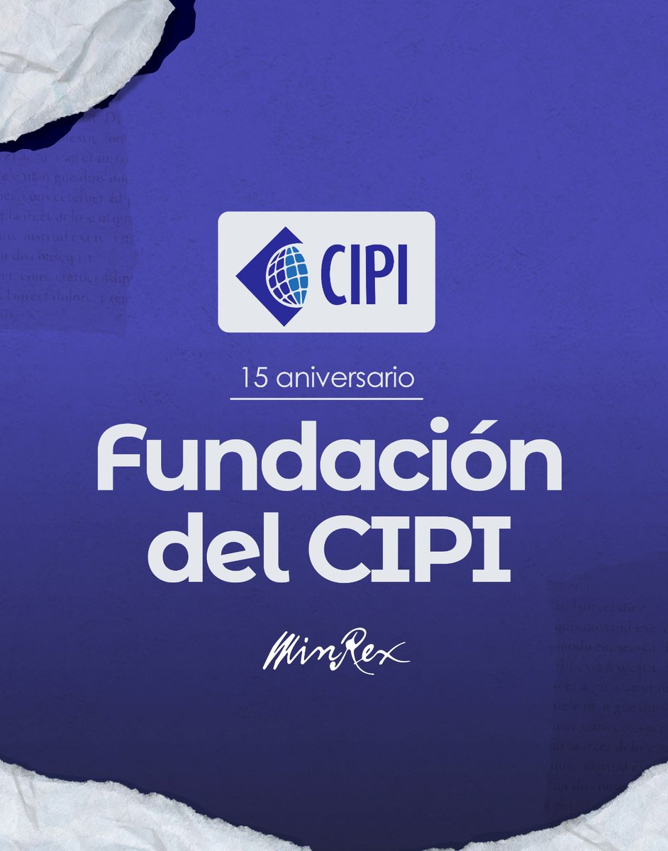 Felicitamos al colectivo de trabajadores de <a href="/CIPICuba/">CIPI</a> en el 15º aniversario de la fundación de este importante centro adscrito a <a href="/CubaMINREX/">Cancillería de Cuba</a>.

Sus investigaciones enriquecen el trabajo de la #DiplomaciaRevolucionaria y contribuyen a la aplicación de la ciencia y la innovación en