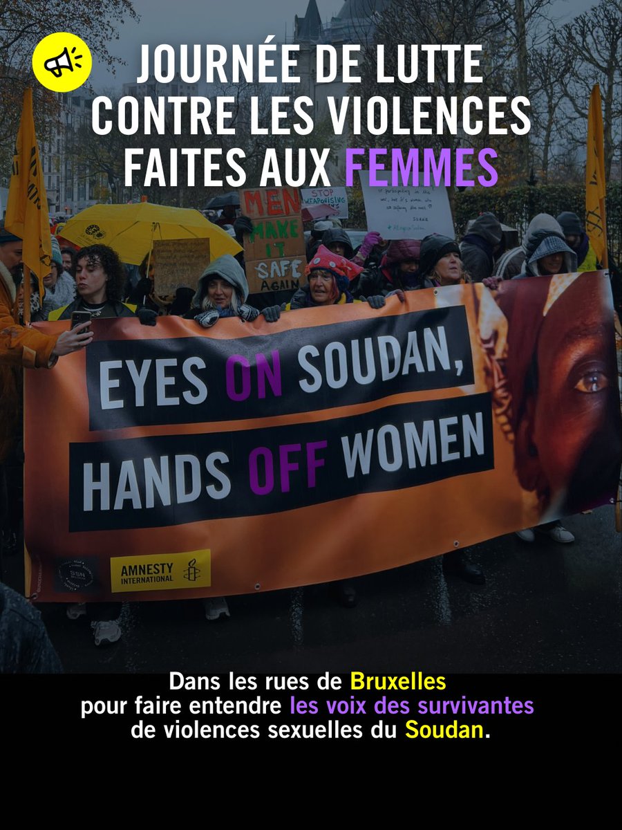 En cette Journée de lutte contre les violences faites aux femmes, dénonçons les #violencessexuelles atroces subies par les femmes et filles au #Soudan et exigeons soutien et justice pour les survivantes ! 

Signez la pétition: amnesty.be/batul-violence…

#RememberSudan #EyesOnSudan