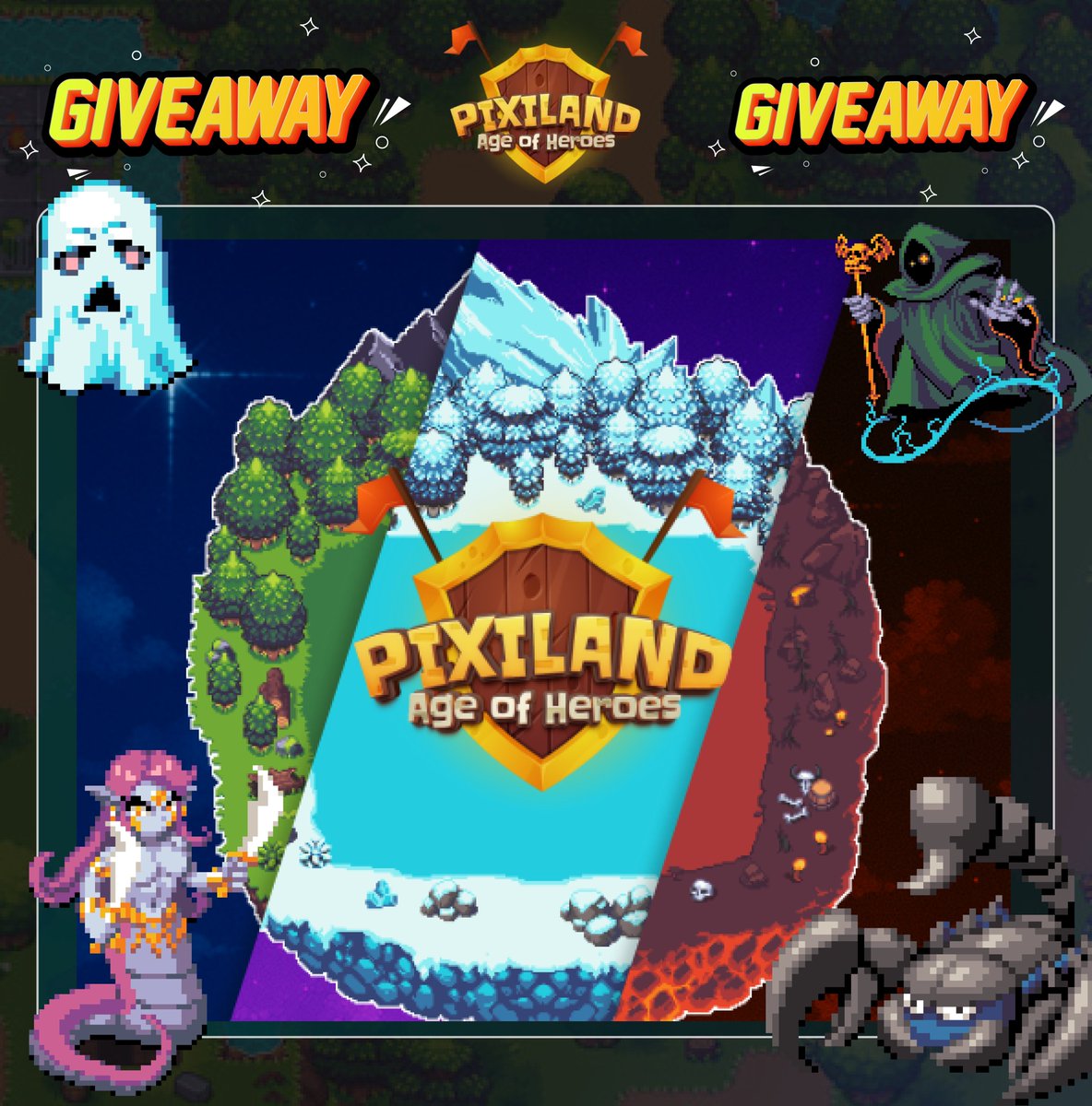 🚨 <a href="/pixilandsocial/">PIXILAND: Age of Heroes</a> X WL Giveaway🚨

20 X Whitelist Spot 🔥

Rules
✨ Follow <a href="/aditya_rmurali/">Aditya.ron 🇮🇳 ⚡| KIND</a> <a href="/pixilandsocial/">PIXILAND: Age of Heroes</a> 
✨ Like , RT , Bookmark
✨ Comment Ronin address &amp; tag 3 Gamers

4444 Supply | 3 Rarity | 45 $RON