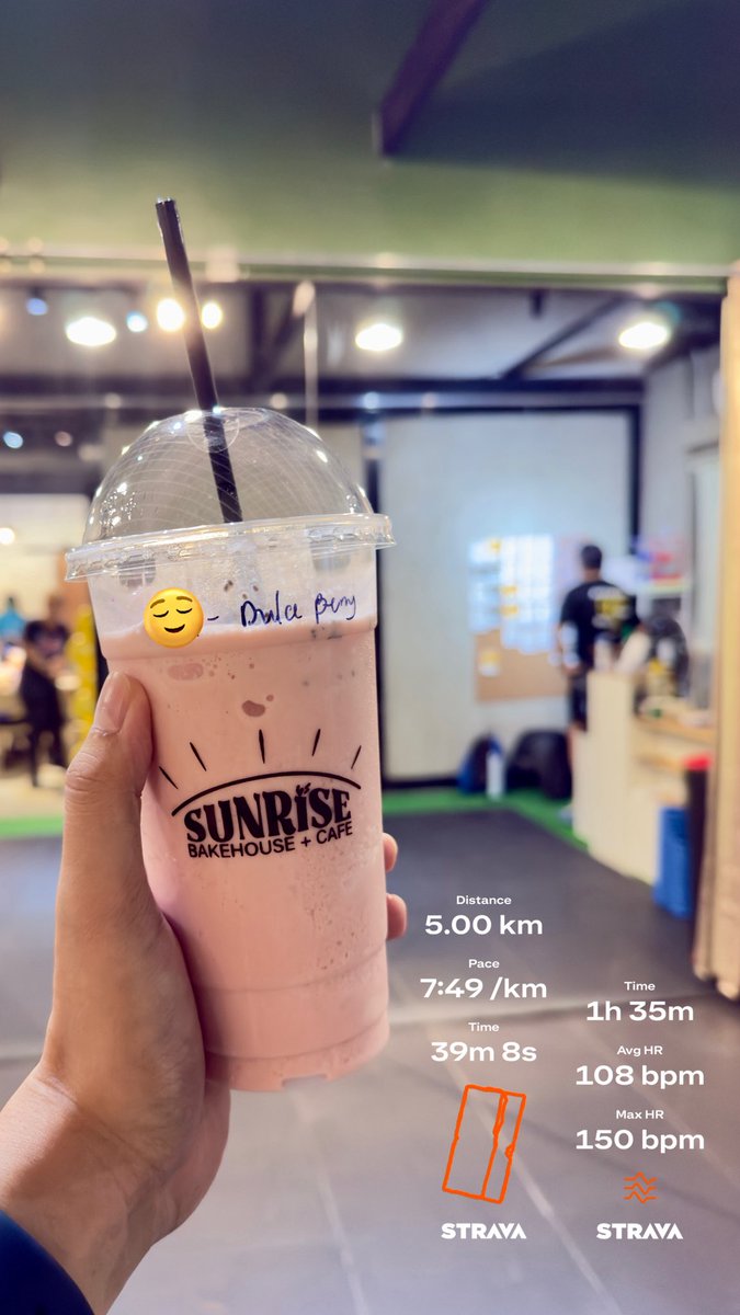 run + mobility flow + dulce berry drink 😌