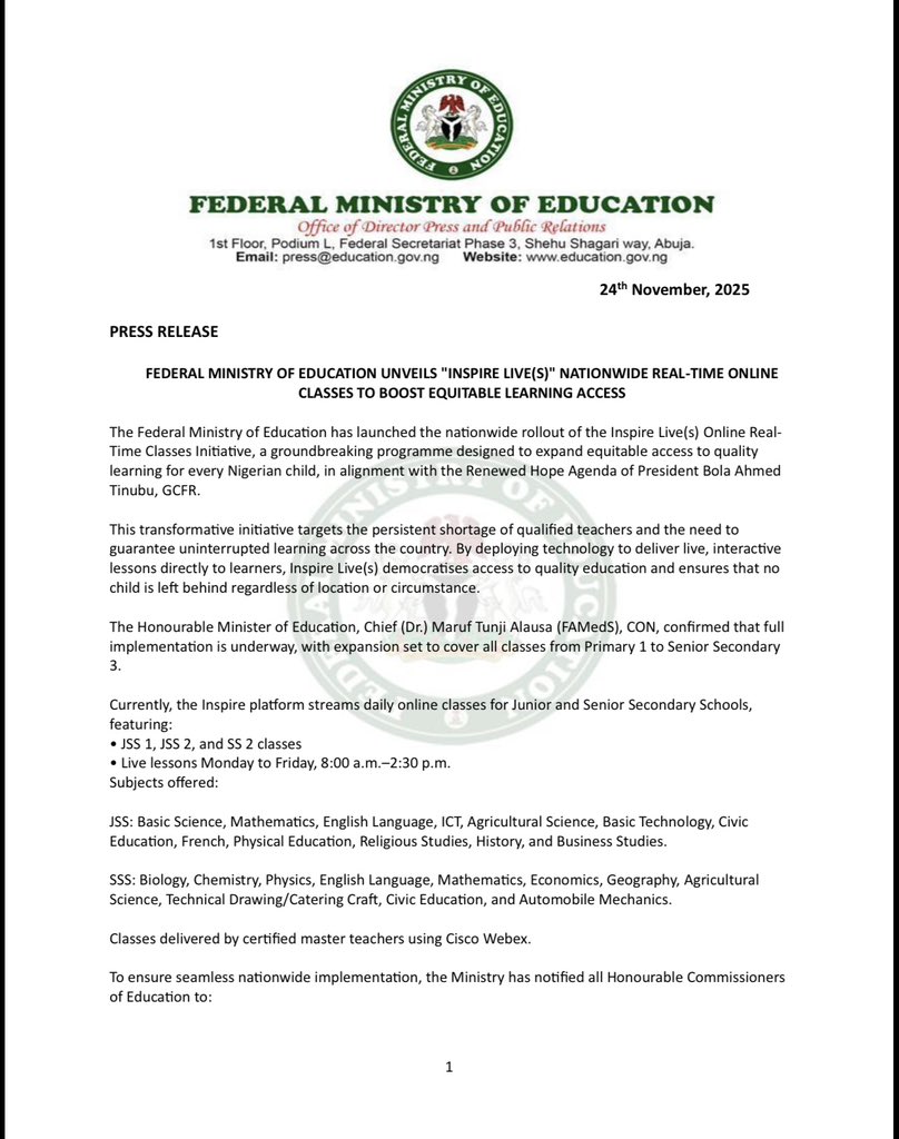 Federal Ministry of Education tweet media