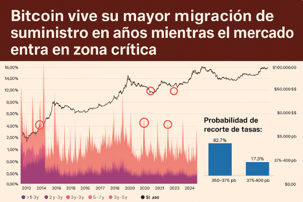 cripto_t's tweet image. Bitcoin vive su mayor migración de suministro en años mientras el mercado entra en zona crítica criptotendencias.com/actualidad/bit…