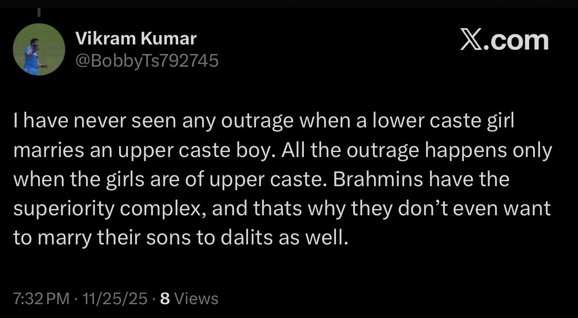 Schandillia's tweet image. Fine, we have a superiority complex. We don’t want to marry you, associate with you. We are horrible.

So what’s stopping you from doing the same to us? We welcome you to harbor the same superiority complex against us and refuse association with us.

Fair enough?