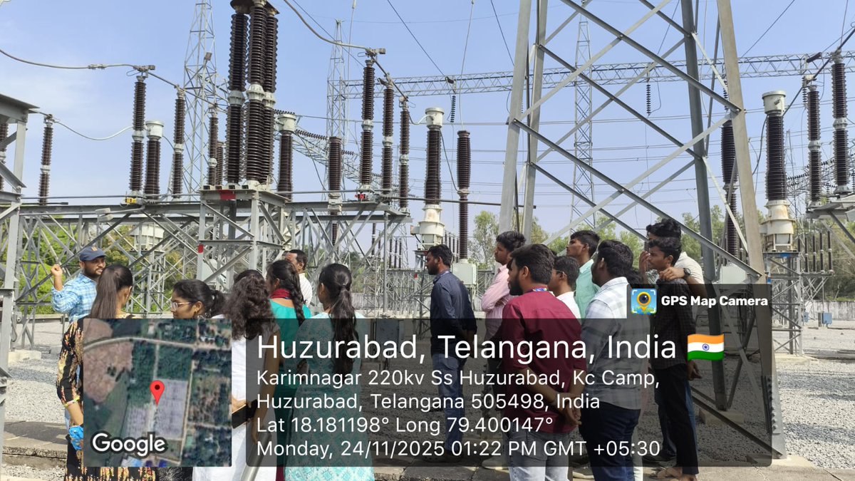 EEESRUniversity's tweet image. Our III B.Tech EEE students visited the 220 kV TGTRANSCO Substation, Huzurabad, gaining hands-on exposure to power system operations.
Special thanks to Dr. Srikanth Velpula for coordinating the visit. ⚡
@sr_university 
#SRU #EEE #IndustrialVisit #TGTRANSCO