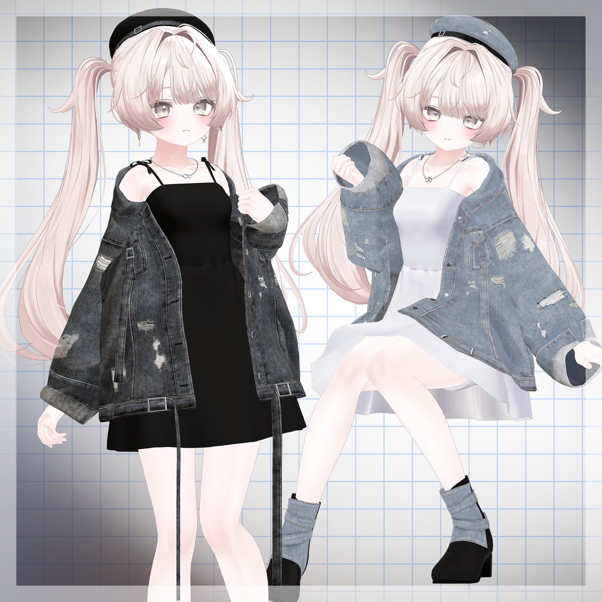 Xaroxaroya's tweet photo. 의상 「Denim Chic-デニムシック-」  BOOTH에 출시했습니다.(10아바타 대응)  출시기념 세일은 ~12/1까지 Full pack  2600->1900엔, 단품 1400->990엔!! #VRChat #booth_pm
https://t.co/w8gJ2eFkuC https://t.co/QLkdhPAoI3