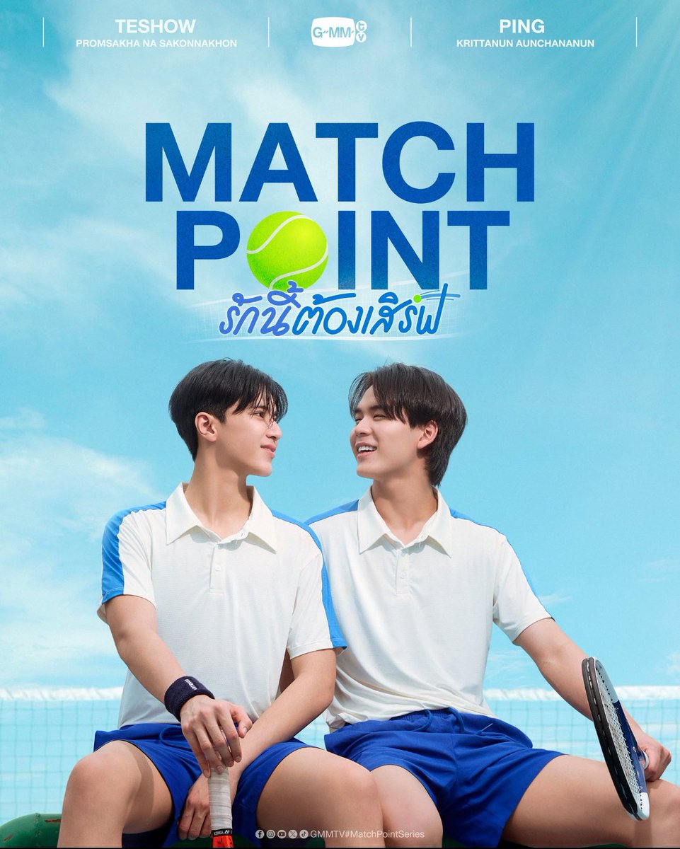 commuglbl's tweet photo. [🖥️] #GMMTV2026 

#PingTeshow et #SingChimon seront à l’affiche d’un nouveau BL appelé « Match Point » 🎾

#GMMTV #MatchPointSeries https://t.co/0CdGO3CySO