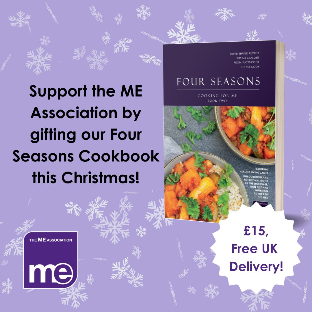 MEAssociation's tweet image. Looking for a meaningful Christmas gift?

Our Four Seasons Cookbook is available for £15 — and every purchase helps raise funds for the ME Association.

meassociation.org.uk/product/four-s…

#MECFS #pwME #MyalgicE #Christmas #Fundraising #Cookbook