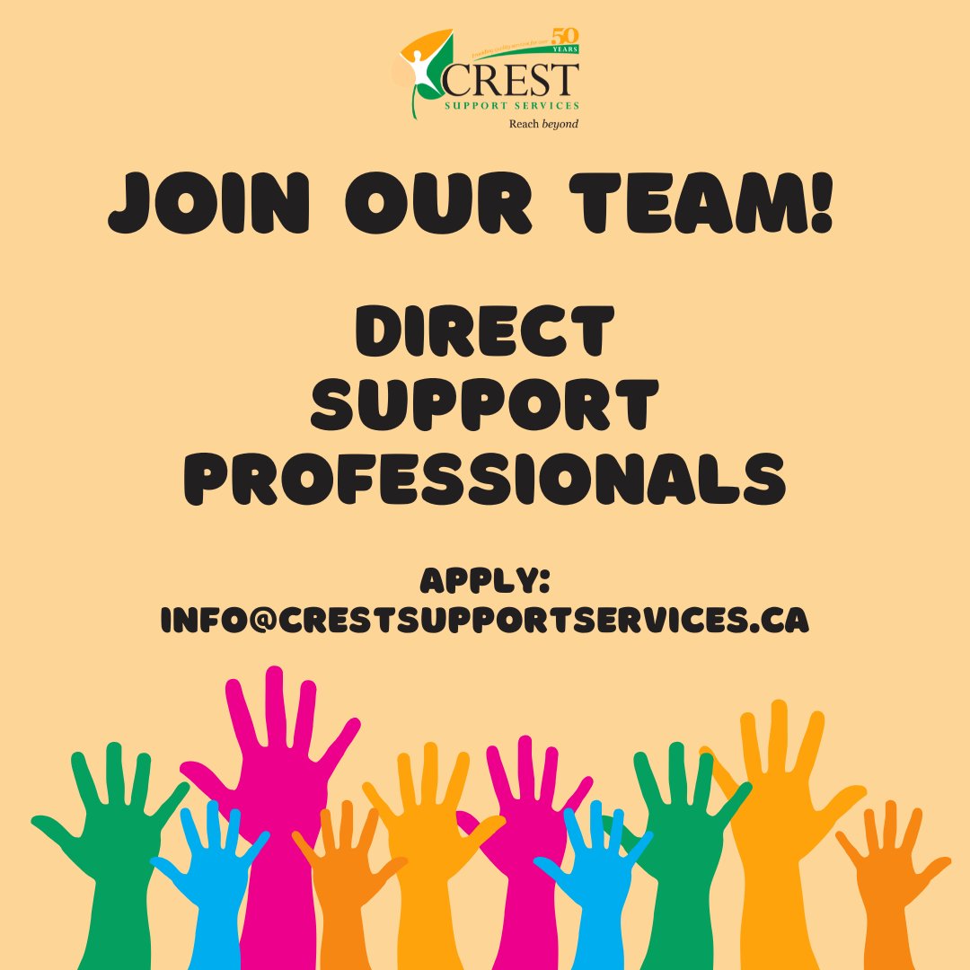 crestsupport's tweet image. Looking for meaningful work? 💚

Join us as a Direct Support Professional and help empower the people we support to live full, independent lives. 🌟

Apply at info@crestsupportservices.ca

#crestsupportservices #mentalhealth #developmentaldisabilities #hiring