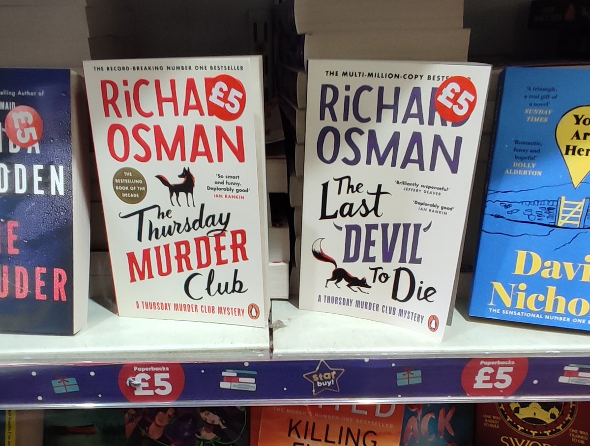 keithpp's tweet image. Thursday Murder Club @richardosman   £5 The Works. Dog-eared coped £4-50 Oxfam Book Shop.  Oxfam greed writ large. Blatant rip off. #Oxfam #books #fail