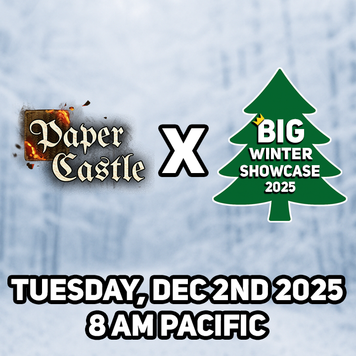 HectiqGames's tweet photo. Exciting news: Paper Castle will be part of BIG Winter Showcase next week!!
Stay tuned!!!
#BIGWinterShowcase
#PaperCastle https://t.co/hI1AkGA1dD