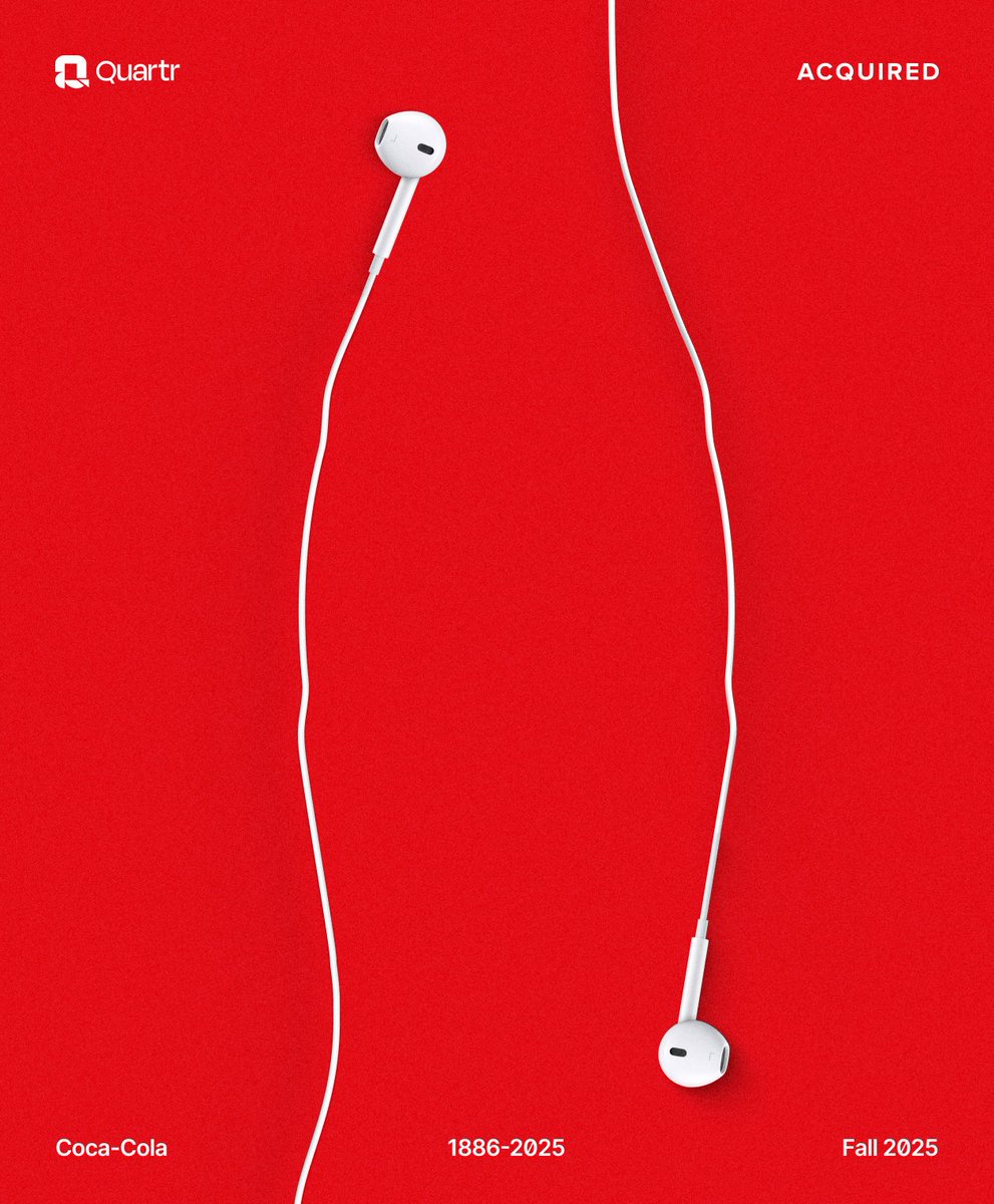 Quartr_App's tweet image. The most recognized color in the world? Coca-Cola red.

Yesterday, our friends at Acquired dropped their 4h+ episode on Coca-Cola. Don&apos;t miss it.