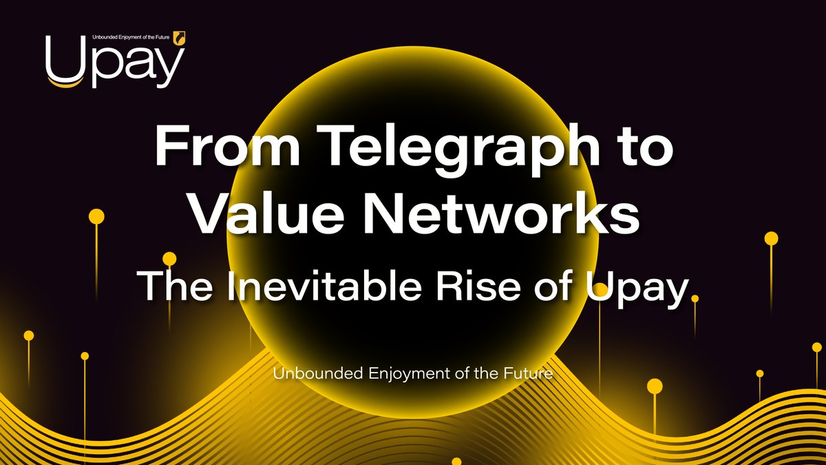 Ubdpay's tweet image. From Telegraph to Value Networks — The Inevitable Rise of Upay

For over a century, global payments have reinvented themselves with every major technological shift.

🔹 The telegraph turned messages into electricity
🔹 SWIFT turned banks into a global network
🔹 Fintech turned…