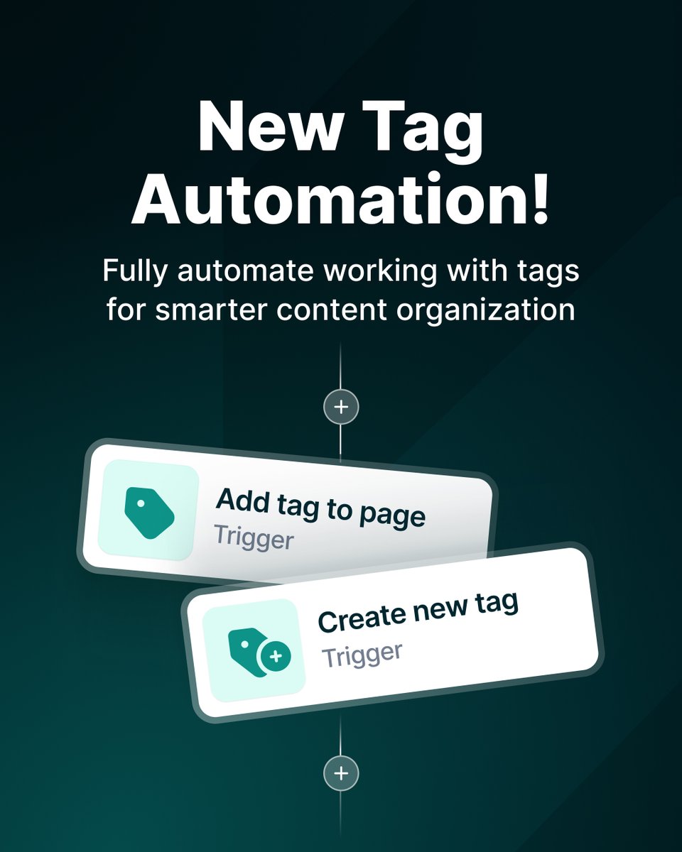 nimbuswebinc's tweet image. 🆕 #FuseBaseUpdate!
Tags automation is here! Turn your workspace into a self-organizing system ⚙️

📌 Automatically create new tags or add tags to pages
📑 Pull all pages by tag for bulk analysis, review, or summaries by AI Agents
💡 Trigger flows when a tag is added to a page –…