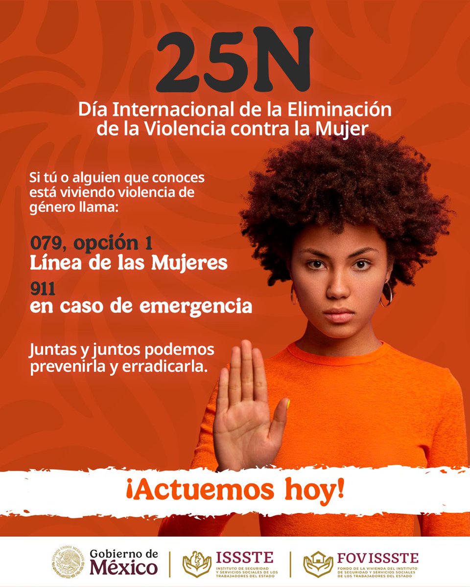 #25N | En el Día Internacional de la Eliminación de la Violencia contra la Mujer, recordamos que ninguna forma de violencia es aceptable.

Si tú o alguien que conoces necesita apoyo, no dudes en pedir ayuda.

 La prevención y la denuncia salvan vidas. 🧡

 ¡Actuemos hoy!