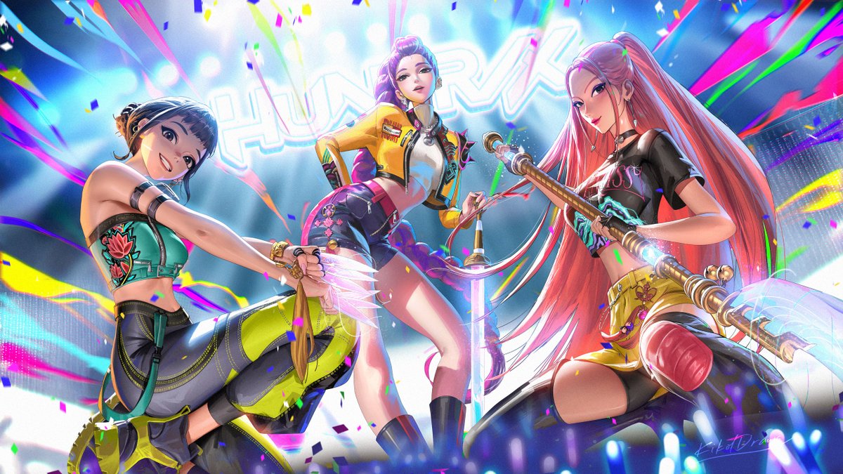 Kikoldraws's tweet image. #KpopDemomHunters #mirakpopdemonhunters #Mira #Rumi #zoeykpopdemonhunters Finally done!🥰