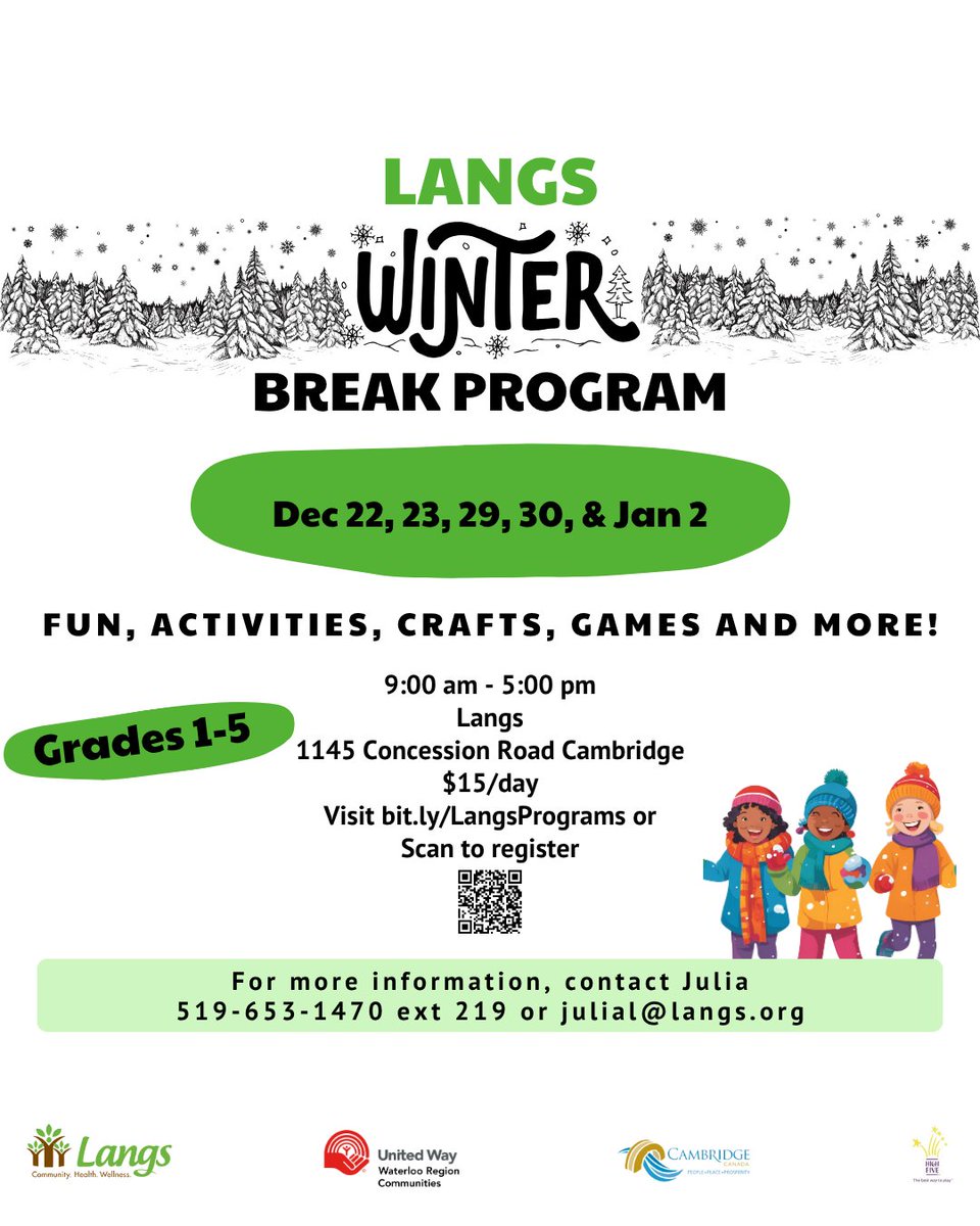 LangsCommunity's tweet image. Looking for fun over the Winter Break? Fun, activities, and games are planned for those in grades 1-5 over the break. Sign up for only $15 a day at bit.ly/LangsPrograms. Contact Julia for more info at julial@langs.org.