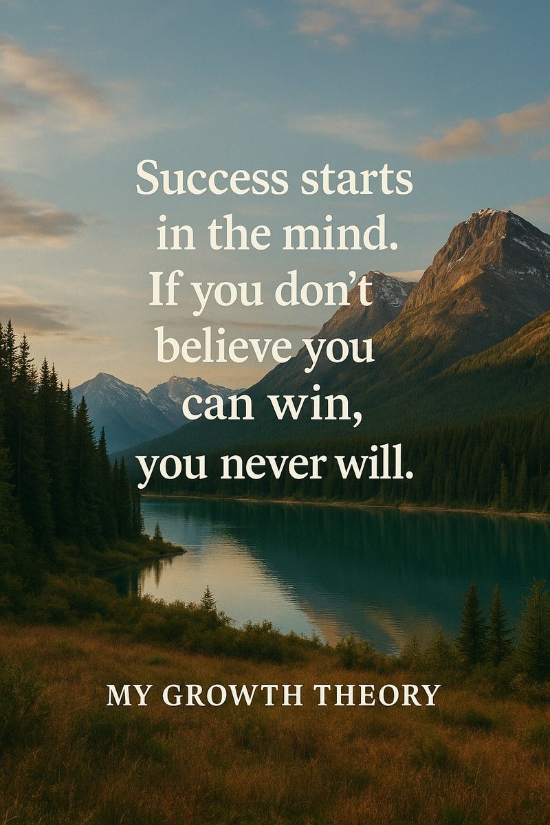 mygrowththeory's tweet image. Success starts in the mind. 

Believe in yourself.