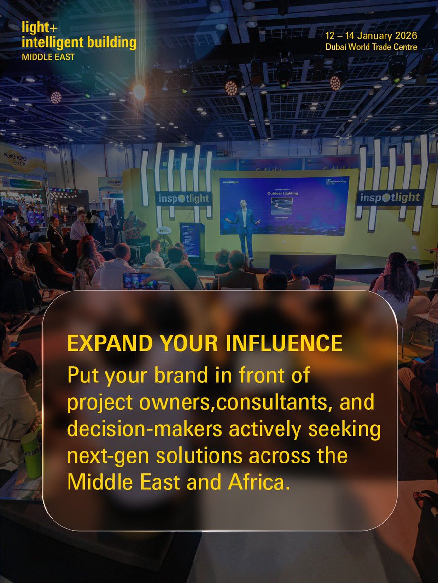 lightbuildingme's tweet image. Get in front of the leaders shaping lighting and smart building innovation.
Boost your visibility. Build the right connections.
Enquire to sponsor today.

Not registered yet? Claim your complimentary badge now! 
bit.ly/3XAj62O