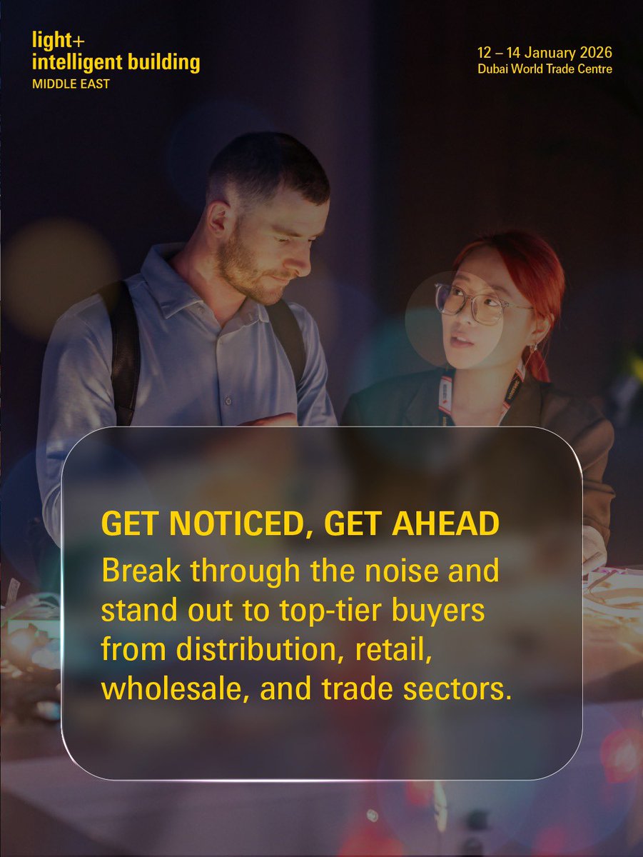 lightbuildingme's tweet image. Get in front of the leaders shaping lighting and smart building innovation.
Boost your visibility. Build the right connections.
Enquire to sponsor today.

Not registered yet? Claim your complimentary badge now! 
bit.ly/3XAj62O
