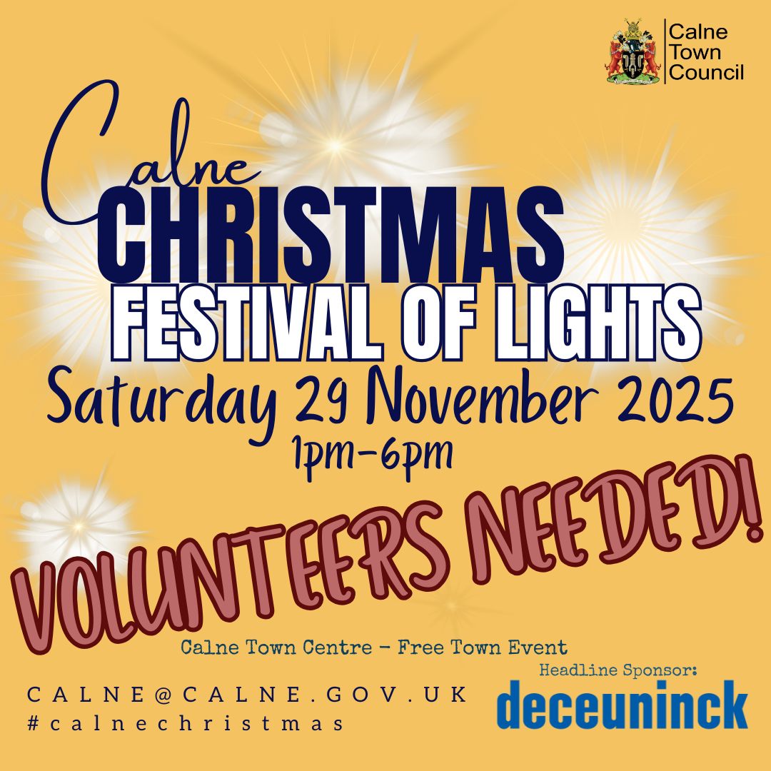 CalneTC's tweet image. CAN YOU HELP?
Can spare a couple of hours on the day to bring the magic to life? 

If you’d like to volunteer, please get in touch at calne@calne.gov.uk