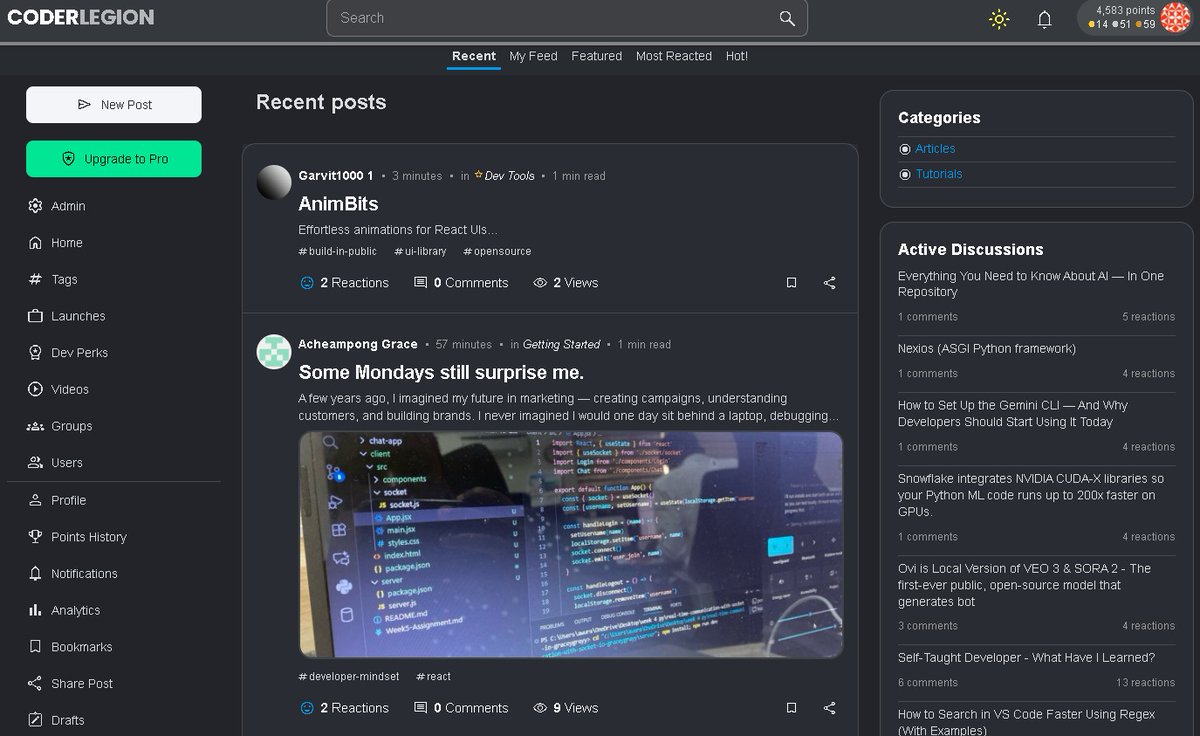 CoderLegion1's tweet image. 🚀 CoderLegion just passed 2,700+ developers!
Thanks to everyone helping the community grow. ❤️
🆕 Groups module + new UI
🔜 Connections + Jobs coming soon

Join → coderlegion.com
#CoderLegion #TechCommunity