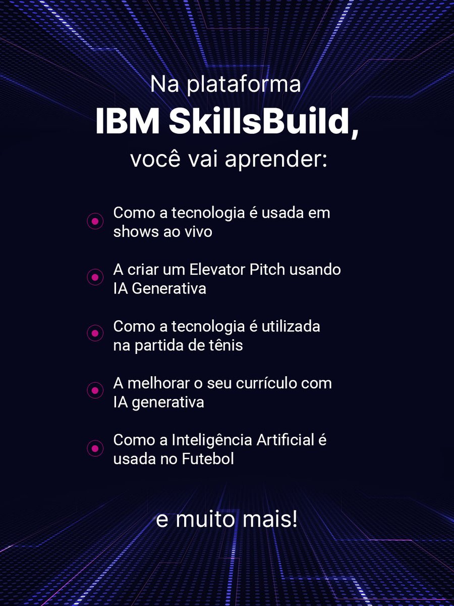 CIEE_oficial1's tweet image. O IBM SkillsBuild preparou cursos gratuitos e com certificado sobre tecnologia e Inteligência Artificial!   

Inscreva-se agora e descubra até onde a sua curiosidade pode te levar: ibm.biz/ciee-all