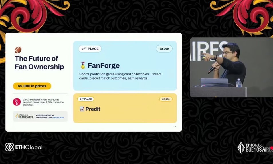 ivannalen_la's tweet image. We got second place in the @Chiliz sponsor track at @ethglobal! It was the first ETHGlobal for all of us.  We came together from ETHLatam, and honestly, beyond the award, I’m just happy and thankful about the whole experience and the new amigos I made.
#ethglobal #devconnect